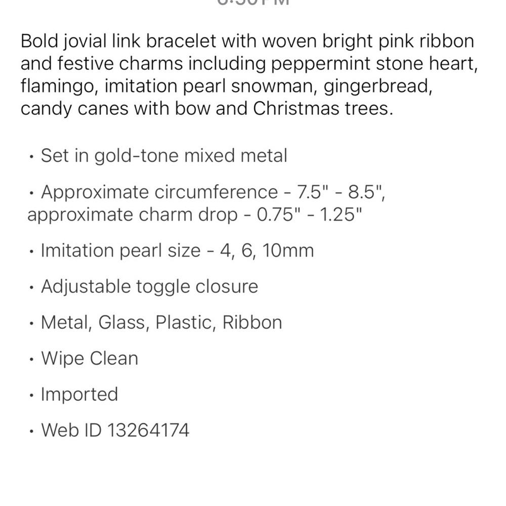 Festive Xmas Gold and Red Charm Bracelet - Picture 4 of 11